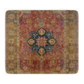 Rood Goud Kashan Tapijtkleed Perzisch Aziatisch Snijplank (Voorkant)