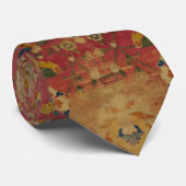 Rood Goud Kashan Tapijtkleed Perzisch Aziatisch Stropdas (Opgerold)