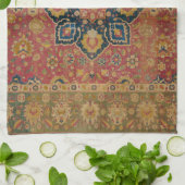 Rood Goud Kashan Tapijtkleed Perzisch Aziatisch Theedoek (Gevouwen)