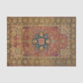 Rood Goud Kashan Tapijtkleed Perzisch Aziatisch Tissuepapier (Voorkant)