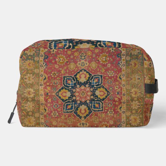 Rood Goud Kashan Tapijtkleed Perzisch Aziatisch Toilettasje (Achterkant)