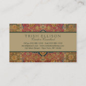 Rood Goud Kashan Tapijtkleed Perzisch Aziatisch Visitekaartje (Achterkant)