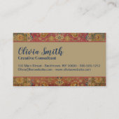 Rood Goud Kashan Tapijtkleed Perzisch Aziatisch Visitekaartje (Voorkant)