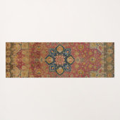 Rood Goud Kashan Tapijtkleed Perzisch Aziatisch Yogamat (Achterkant (horizontaal))