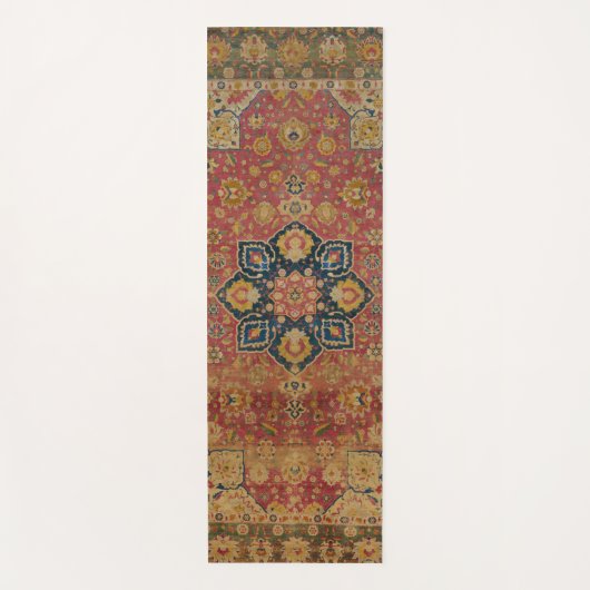 Rood Goud Kashan Tapijtkleed Perzisch Aziatisch Yogamat (Voorkant)