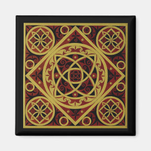 Rood & Goud Keltische Ontwerpmagneet Magneet