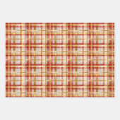 Rood Goud Kerst Plaid Inpakpapier Vel (Voorkant 3)