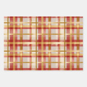 Rood Goud Kerst Plaid Inpakpapier Vel (Voorkant)