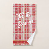 Rood Goud Kerst Plakken Patroon#2 ID1009 Bad Handdoek (Handdoek)