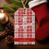 Rood Goud Kerst Plakken Patroon#2 ID1009 Cadeaulabel