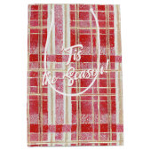 Rood Goud Kerst Plakken Patroon#2 ID1009 Medium Cadeauzakje (Voorkant)