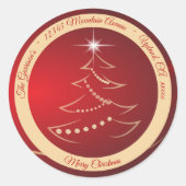 Rood & Goud Kerst Retouradres Label Zegel (Voorkant)