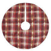 Rood Goud Kerst Tartan Patroon#7 ID1009 Kerstboom Rok (Voorkant)