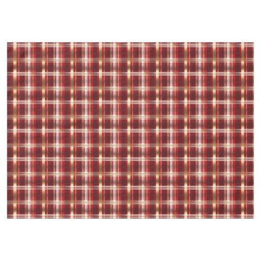 Rood Goud Kerst Tartan Patroon#7 ID1009 Tafelkleed (Voorkant (Horizontaal))