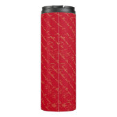 Rood Goud Kerst Typografie Patroon#36 ID1009 Thermosbeker (Achterkant)