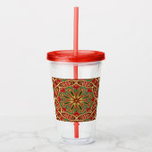 Rood Goud Kerst Vakantie Acryl Tumbler Acryl Drinkbeker (Voorkant)