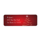Rood & Goud Kerstboom Label (Voorkant)