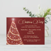 Rood & Goud Kerstboom Ornamenten Party Kaart (Staand voorkant)