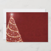 Rood & Goud Kerstboom Ornamenten Party Kaart (Achterkant)