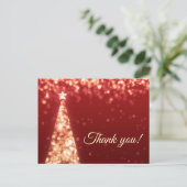 Rood & Goud Kerstbruiloft Bedankt Opmerking Briefkaart (Staand voorkant)