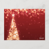 Rood & Goud Kerstbruiloft Bedankt Opmerking Briefkaart (Achterkant)