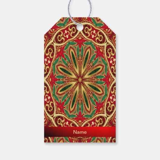 Rood Goud Kerstcadeau Label Cadeaulabel (Achterkant)