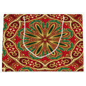 Rood Goud Kerstcadeau Tas Groot Cadeauzakje (Voorkant)