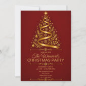 Rood Goud Kerstfeest Kaart (Voorkant)