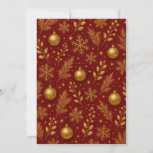 Rood Goud Kerstfeest Kaart (Achterkant)