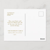  Rood Goud Kerstgroeten Carriage Snow Briefkaart (Achterkant)