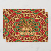 Rood Goud Kerstvakantie Kaart (Voorkant / Achterkant)