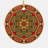 Rood Goud Kerstvakantie Ornament (Achterkant)