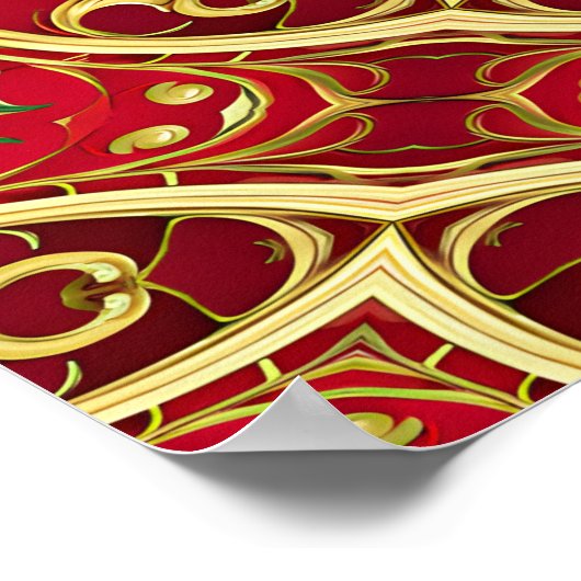 Rood Goud Kerstvakantie Poster (Hoek)