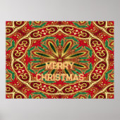 Rood Goud Kerstvakantie Poster (Voorkant)