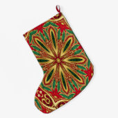 Rood Goud Kerstvakantie Stocking Grote Kerstsok (Achterkant (Hangend))