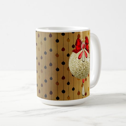 ROOD & GOUD KERSTVERSIERING KOFFIEMOK (Voorkant rechts)