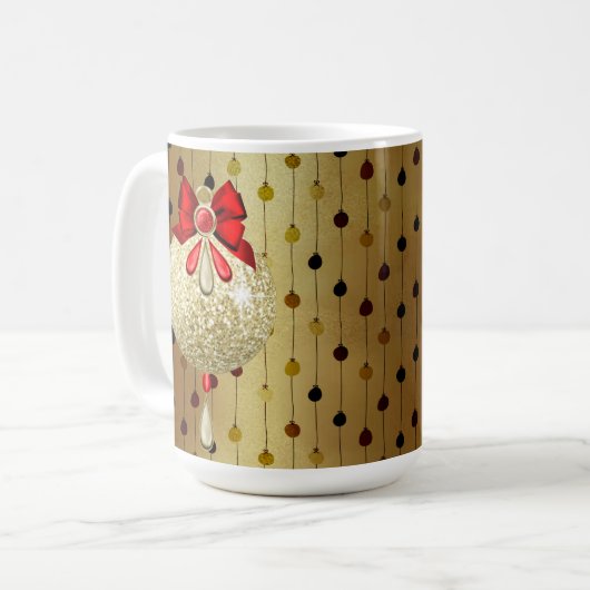 ROOD & GOUD KERSTVERSIERING KOFFIEMOK (Voorkant links)