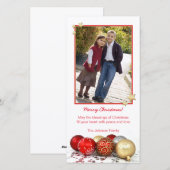 Rood & Goud Kerstversieringen Fotokaart Sjabloon (Voorkant / Achterkant)
