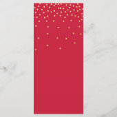 Rood & Goud Klein Goud Confetti Stippen Vakantieme Menu (Achterkant)