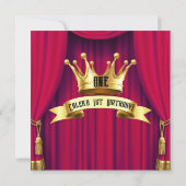 Rood & Goud Koninklijke Kroonprins Verjaardagsfees Kaart (Achterkant)