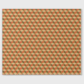 Rood Goud  Kubus Patroon Cadeaupapier (Vlak)