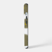 Rood & Goud Kunstzinnig Patroon iPhone 15 Case (Linkerkant)