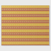 Rood Goud Lelijke Trui Gebreide Kerst Sneeuwvlokke Cadeaupapier (Vlak)