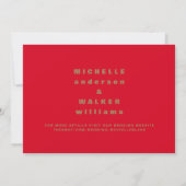 Rood & Goud Lg. Monogram Trouw Save the Date (Achterkant)