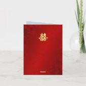 Rood Goud Lijst Foto Chinees Bruiloft Bedankkaart (Achterkant)