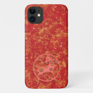 Rood Goud Lunar Chinees Nieuwjaar Zodiak Geit Case-Mate iPhone Case