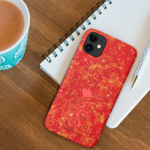 Rood Goud Maan Chinees Nieuwjaar Dierriem Konijn Case-Mate iPhone Case