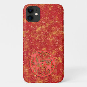 Rood Goud Maan Chinees Nieuwjaar Dierriem Paard Case-Mate iPhone Case