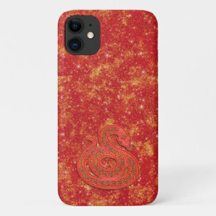 Rood Goud Maan Chinees Nieuwjaar Dierriem Slang Case-Mate iPhone Case