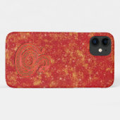 Rood Goud Maan Chinees Nieuwjaar Dierriem Slang Case-Mate iPhone Case (Achterkant (horizontaal))
